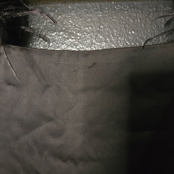 NWT Flaw Versona Women's M Satin Feather Strap Sleeveless Top Tank Top Black - Picture 3 of 9